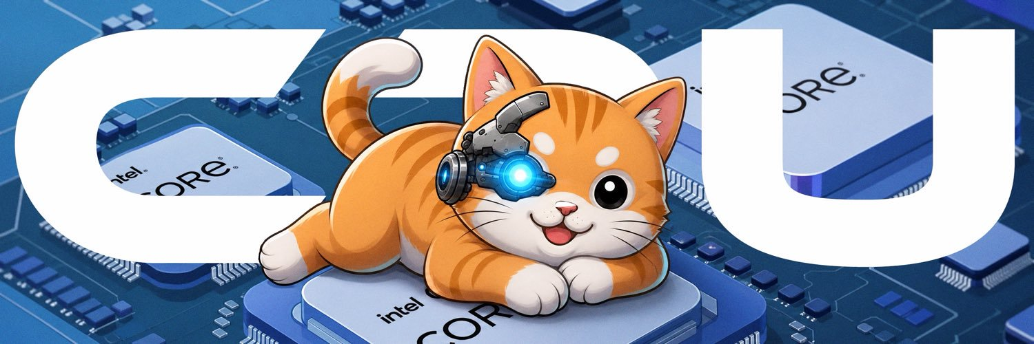 Cat Processing Unit banner with the cyber cat on a CPU